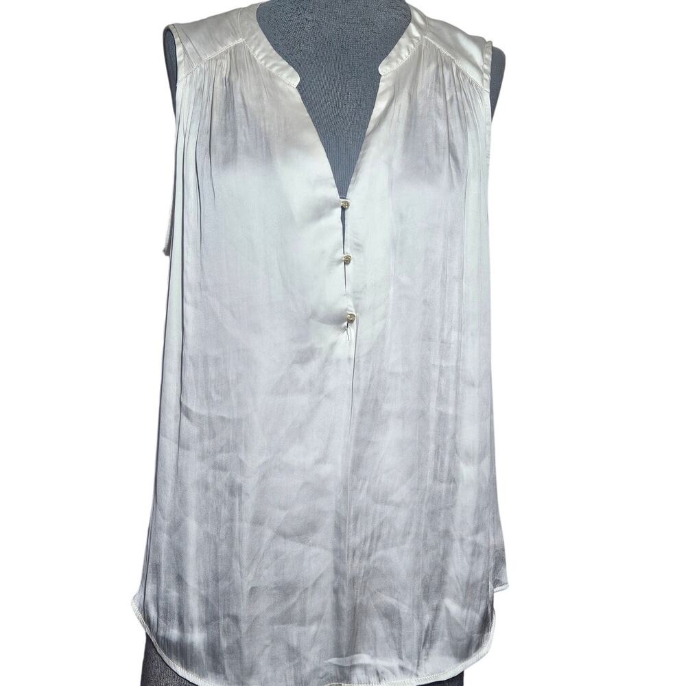 H&M Cream Satin Sleeveless Blouse Size Large
